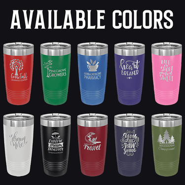 Custom 20oz Engraved Tumbler - Engraved Tumbler - Charm and Char